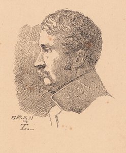 Retrato de perfil del hermano mayor del artista, ministro de guerra y coronel C.C. Lundbye