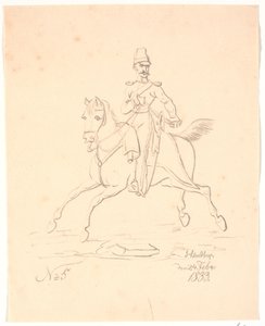 Soldado a caballo, mirando a la izquierda