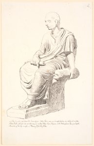 Estudio de una figura de un hombre sentado de Johan Thomas Lundbye
