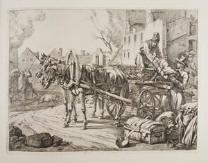 Cosacos saqueando en una ciudad de Johann Adam Klein