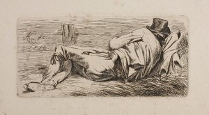 Hombre dormido sobre una litera de Johann Adam Klein