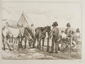 Soldados en un campamento militar de Johann Adam Klein