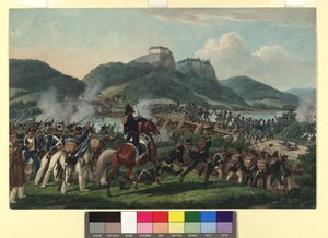 Paso de las tropas austriacas al mando del barón Hiller cerca de Hollenburg, en el Drava, el 19 de septiembre de 1813 de Johann Adam Klein