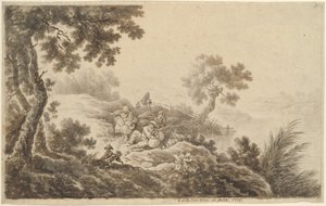 Paisaje con Viajeros de Johann Albrecht Dietzsch