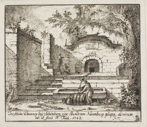 La hermosa fuente cerca de Schönburg de Johann Alexander Thiele