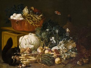 Naturaleza muerta con ardilla (óleo sobre lienzo) de Johann Amandus Wink