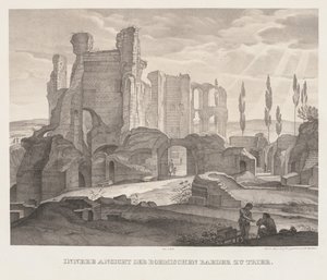 Vista interior de los baños romanos en Tréveris, 1826 de Johann Anton Ramboux