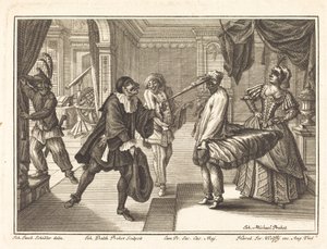Arlequín en la casa del Dr. Polovard de Johann Balthasar Probst after Johann Jacob Schübler