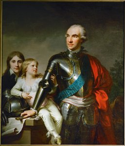 El conde Stanislas Felix Potocki y sus dos hijos Felix-Georg y Stanislas ... de Johann Baptist Edler von Lampi