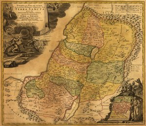 Ivdaea sev Palaestina ob sacratissima Redemtoris vestigia hodie dicta Terra Sancta. LOC 99466737 de Johann Baptist Homann