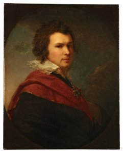 Retrato del poeta ruso Apollon Alexandrovich Maykov - Óleo sobre lienzo de Johann Baptist von Lampi le Jeune (1775-1837) de Johann Baptist II Lampi
