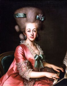 Retrato de una dama tocando el clavicordio, último cuarto del siglo XVIII (Óleo sobre lienzo)