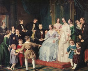 La familia Neuss, 1842 de Johann Baptist Joseph Bastine