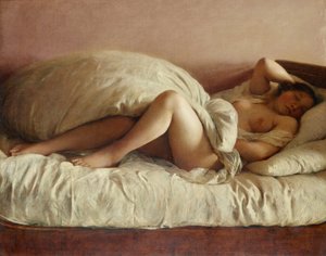mujer dormida de Johann Baptist Reiter
