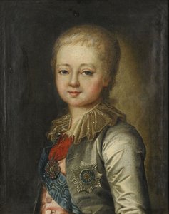 Retrato del Gran Duque Alejandro Pavlovich Alejandro I de niño de Johann Baptist von Lampi the Elder