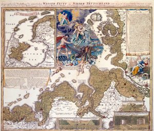 Mapa de la Inundación de Navidad de 1717 de Johann Baptista Homann