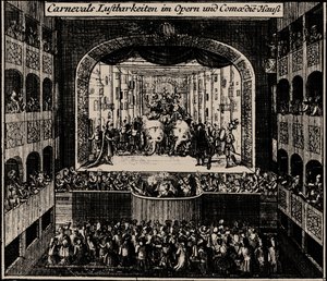 Teatro Markgrafen en Erlangen, 1721 de Johann Baptista Homann