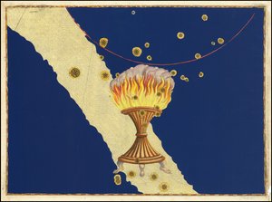 Carta celeste de 1603 de la constelación Ara por Johann Bayer de Johann Bayer