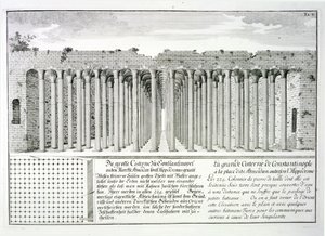 Cisterna bajo el Hipódromo, Constantinopla, Turquía, de 