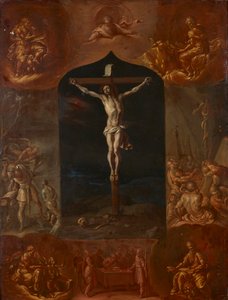 Jesús crucificado y siete escenas bíblicas de Johann Carl von Reslfeld