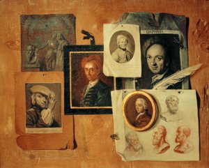 Quodlibet con retratos de contemporáneos y cabezas antiguas de Johann Caspar Füssli