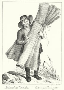 Vendedor de esteras (grabado) de Johann Christian (after) Brand