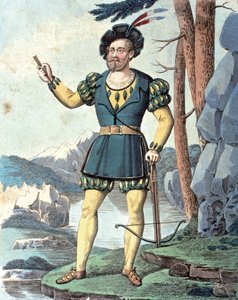 Franz von Schober como Guillermo Tell . 1837 (grabado en color) de Johann Christian (after) Schoeller