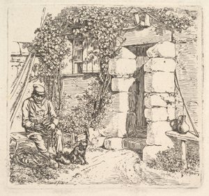 El anciano y su perro Pomerania, 1817