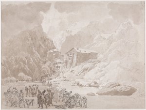 Paso de soldados en el San Bernardo de Johann Christian Ernst Müller