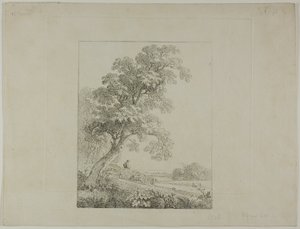 Paisaje con un gran árbol