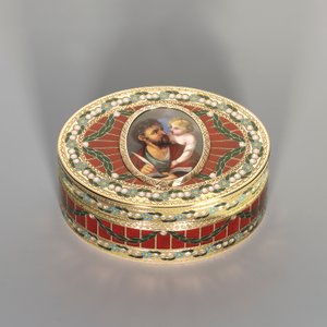 Caja de rapé, Dresde, c.1775-80, la miniatura Ginebra, c.1800