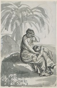 Agar e Ismael en el desierto de Johann Christian Reinhart