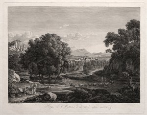 Paisaje Heroico: Ganado Cruzando el Río de Johann Christian Reinhart