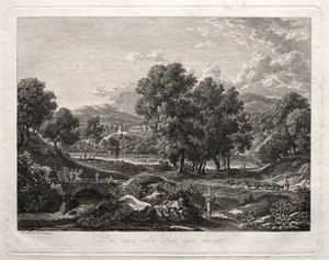 Paisaje heroico: la danza del pastor en el puente de Johann Christian Reinhart