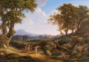 Paisaje clásico con Arquemoro e Hipsípila de Johann Christian Reinhart