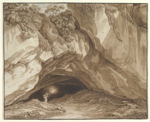 Paisaje rocoso con cazadores de Johann Christian Reinhart