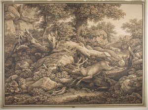 Escena del parque de los Chigi en Ariccia de Johann Christian Reinhart