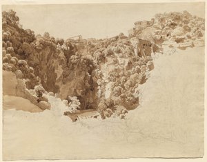 Tívoli y el Templo de la Sibila sobre el Desfiladero de Aniene de Johann Christian Reinhart