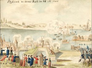Carlos XII cruzando el Dvina 1701, 1770-1780s de Johann Christoph Brotze