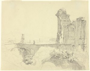 Puente y torre en ruinas de Johann Christoph Erhard