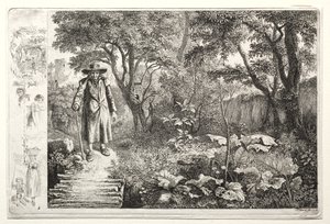 Old Man Before the Log Bridge de Johann Christoph Erhard