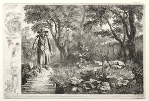 El anciano ante el puente de troncos Der Alte vor den Knuppelsteg, 1819 de Johann Christoph Erhard
