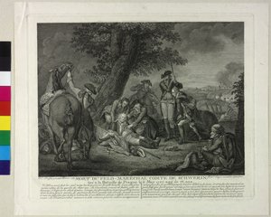 Muerte del margrave Kurt Christoph von Schwerin durante la batalla de Praga 1757 de Johann Christoph Frisch