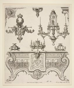 Hoja de Diseños Ornamentales de Johann Christoph Hafner