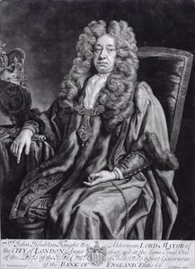 Sir John Houblon (1632-1711) grabado por R. Williams de Johann Closterman