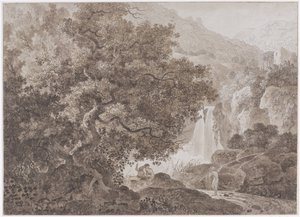 Paisaje montañoso arbolado (Tivoli) de Johann Conrad Steiner