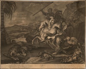 Ca. 1770 mezzotinta alegórica de Asia