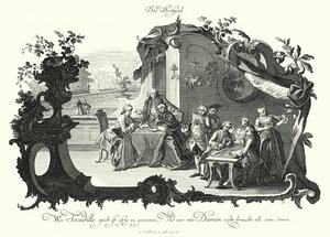 Juegos de mesa (grabado) de Johann Esaias Nilson
