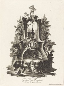 Diseño para una Fuente Decorada con los Cuatro Elementos de Johann Esaias Nilson