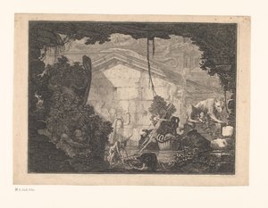 Capriccio de arquitectura con figuras de Johann Ferdinand Hetzendorff von Hohenberg